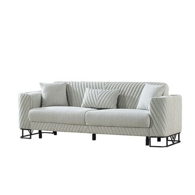إليجانس - أريكة سرير قماشية 3 مقاعد - رمادي - مع ضمان لمدة عامين